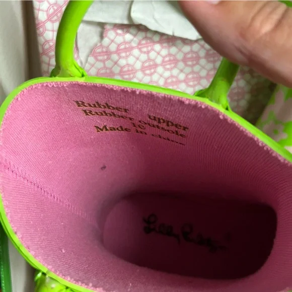 Lilly Pulitzer Kids Swellie Rain Boots Size 10 New In Box - Picture 3 of 6